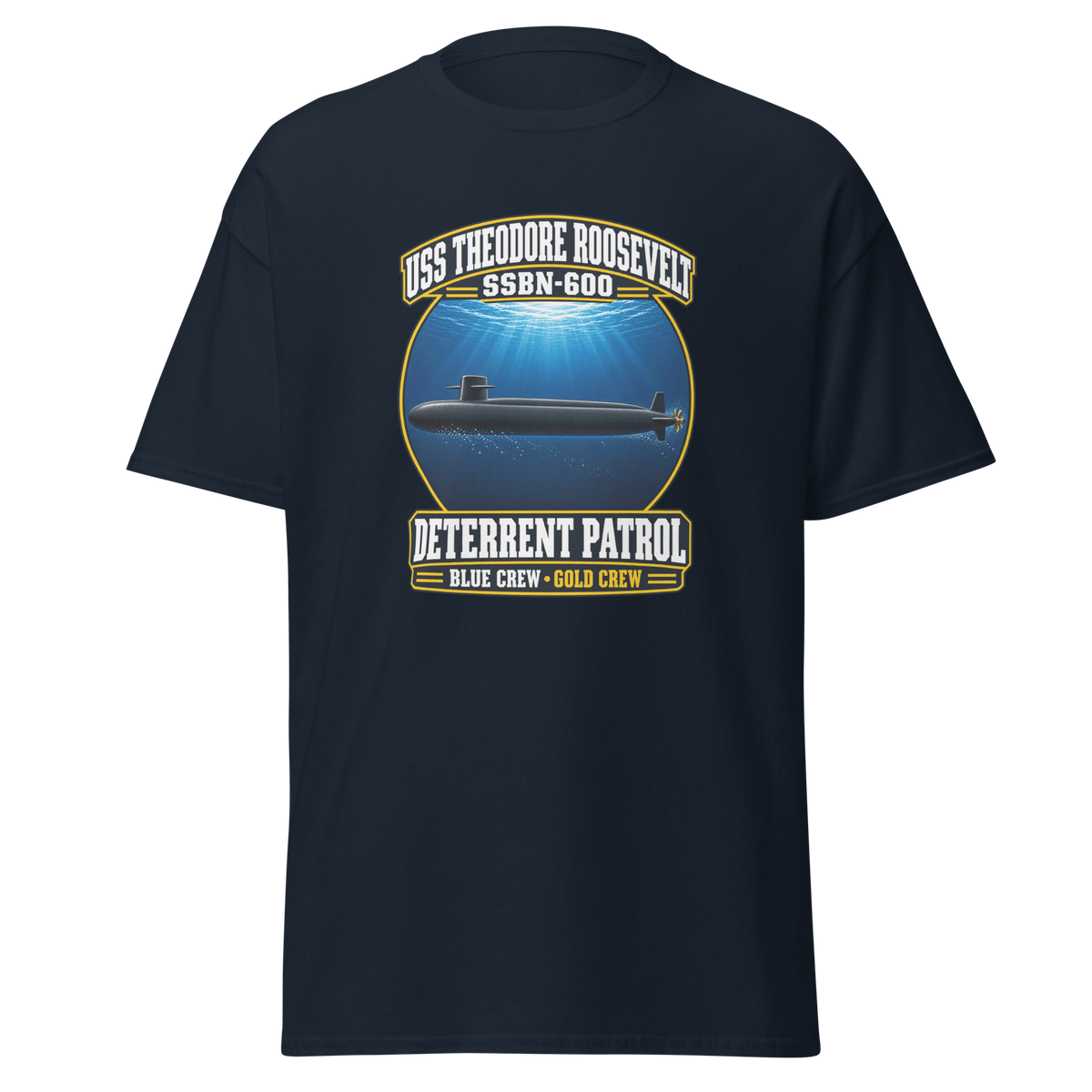 USS Theodore Roosevelt (SSBN-600) Deterrent Patrol Shirt - Deep Water