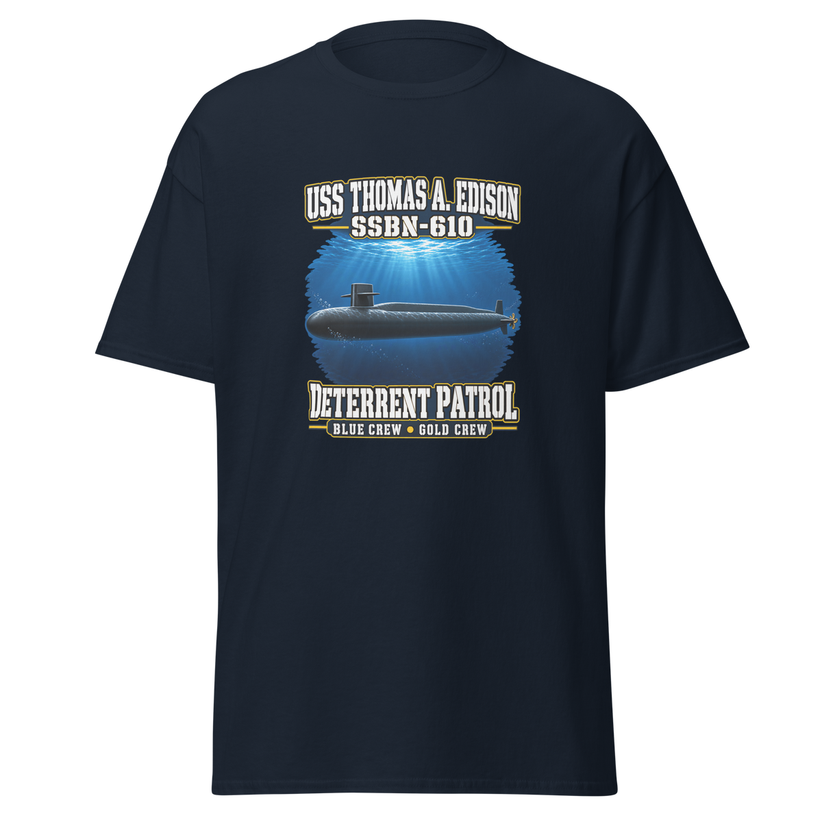 USS Thomas A. Edison (SSBN-610) Deterrent Patrol Shirt - Deep Water