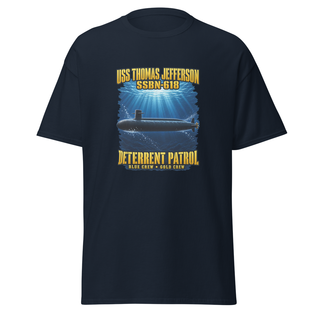 USS Thomas Jefferson (SSBN-618) Deterrent Patrol Shirt - Deep Water