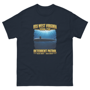 USS West Virginia (SSBN-736) Deterrent Patrol Shirt - Deep Water