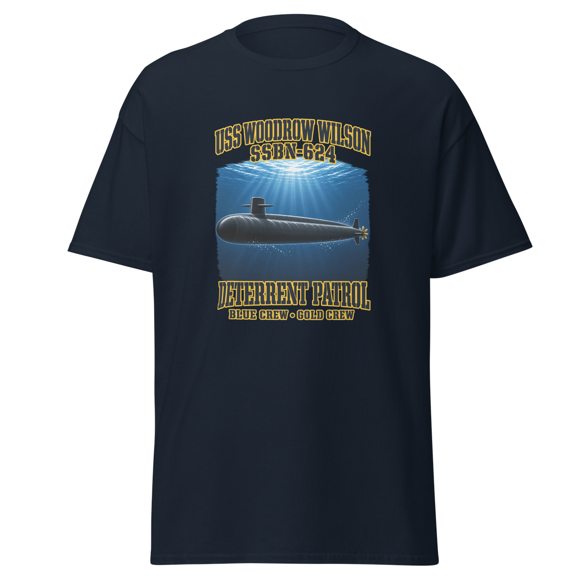 USS Woodrow Wilson (SSBN-624) Deterrent Patrol Shirt - Deep Water