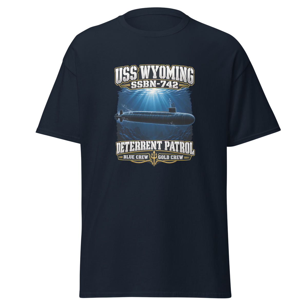 USS Wyoming (SSBN-742) Deterrent Patrol Shirt - Deep Water