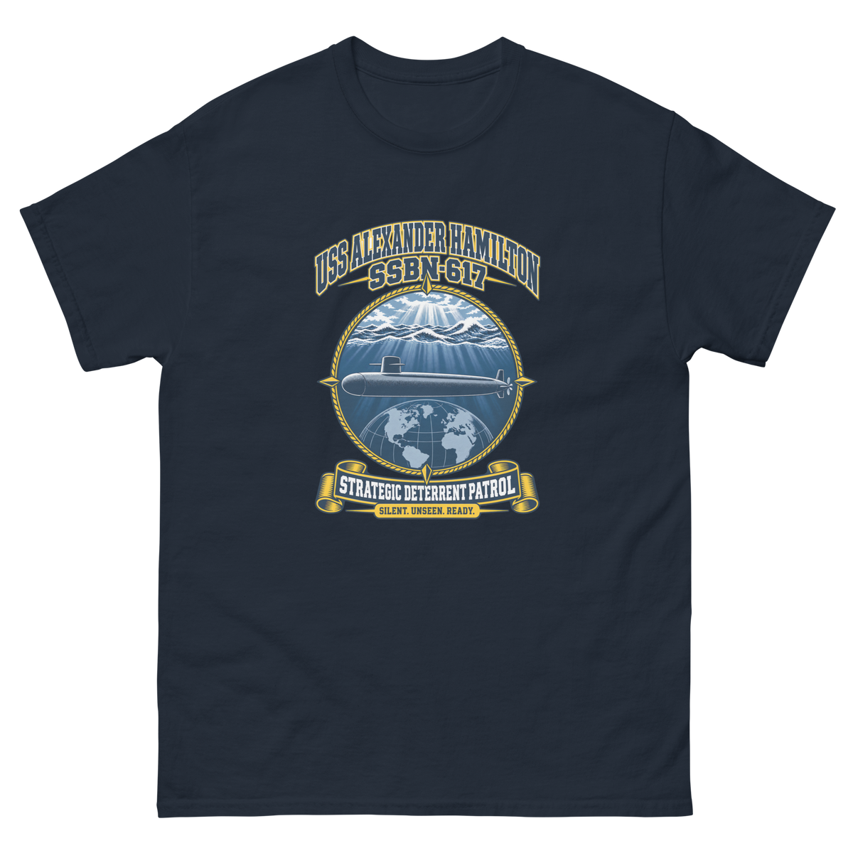 USS Alexander Hamilton (SSBN-617) Deterrent Patrol Shirt - Emblem