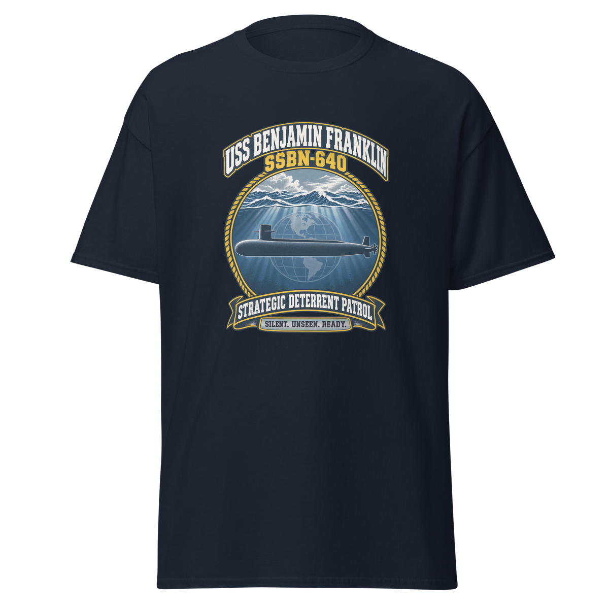 USS Benjamin Franklin (SSBN-640) Deterrent Patrol Shirt - Emblem