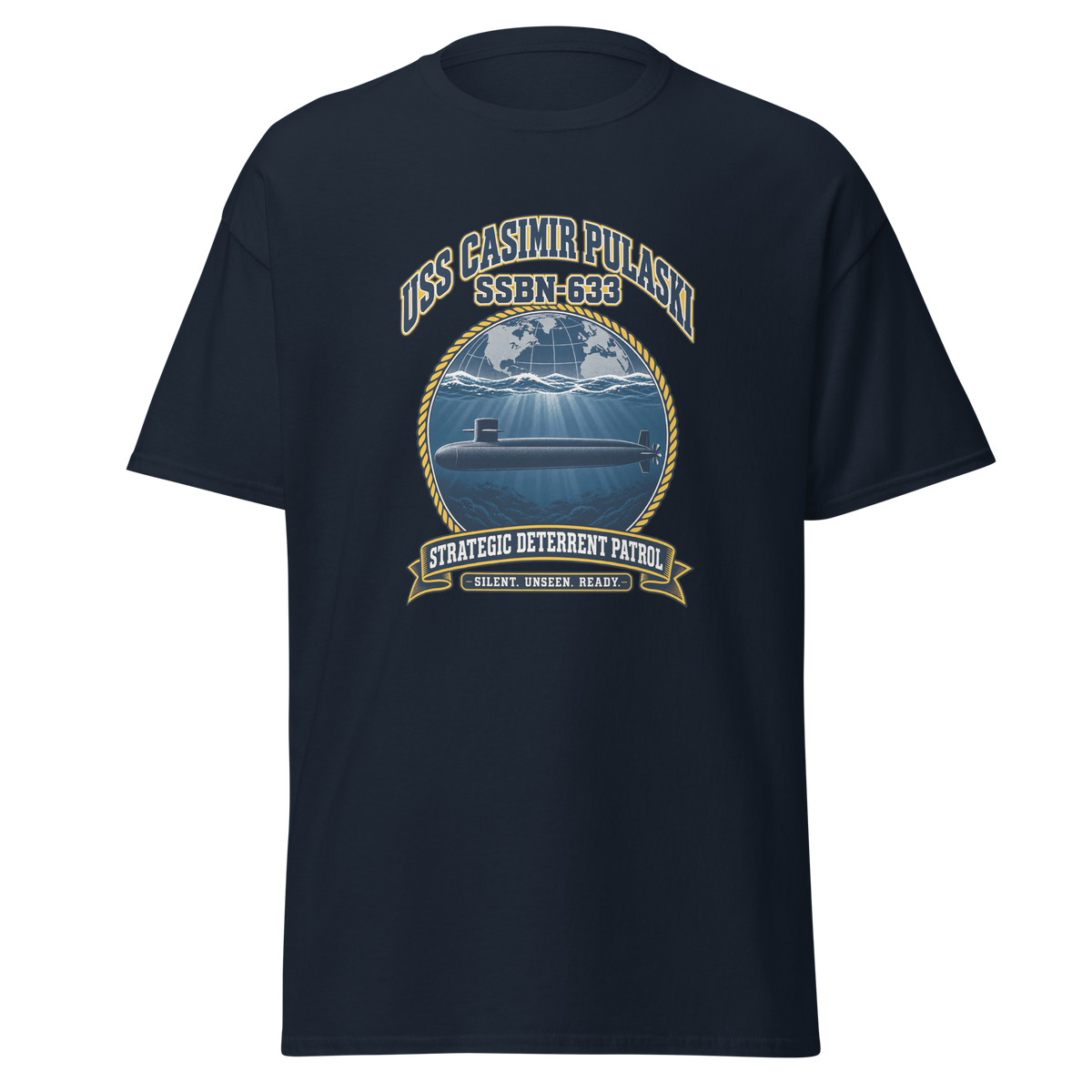 USS Casimir Pulaski (SSBN-633) Deterrent Patrol Shirt - Emblem