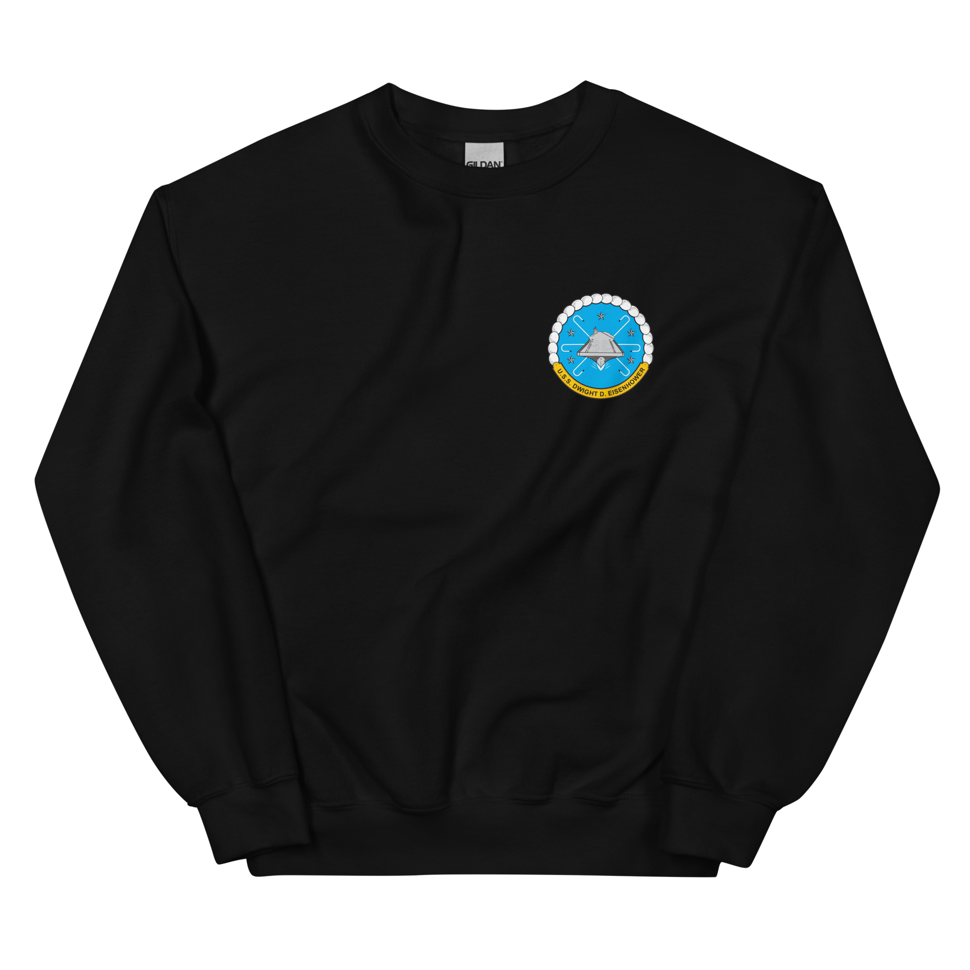 USS Dwight D. Eisenhower (CVN-69) Persian Gulf Yacht Club Sweatshirt – front view, black