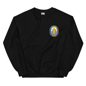 USS Ross (DDG-71) Ship's Crest Sweatshirt – front view, black
