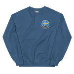 USS Bonhomme Richard (CVA-31) Ship's Crest Sweatshirt – front view, indigo