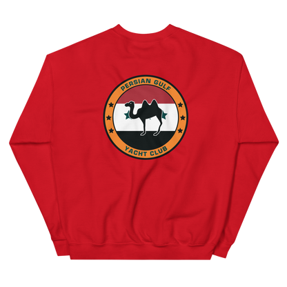 USS Dwight D. Eisenhower (CVN-69) Persian Gulf Yacht Club Sweatshirt – back view, red