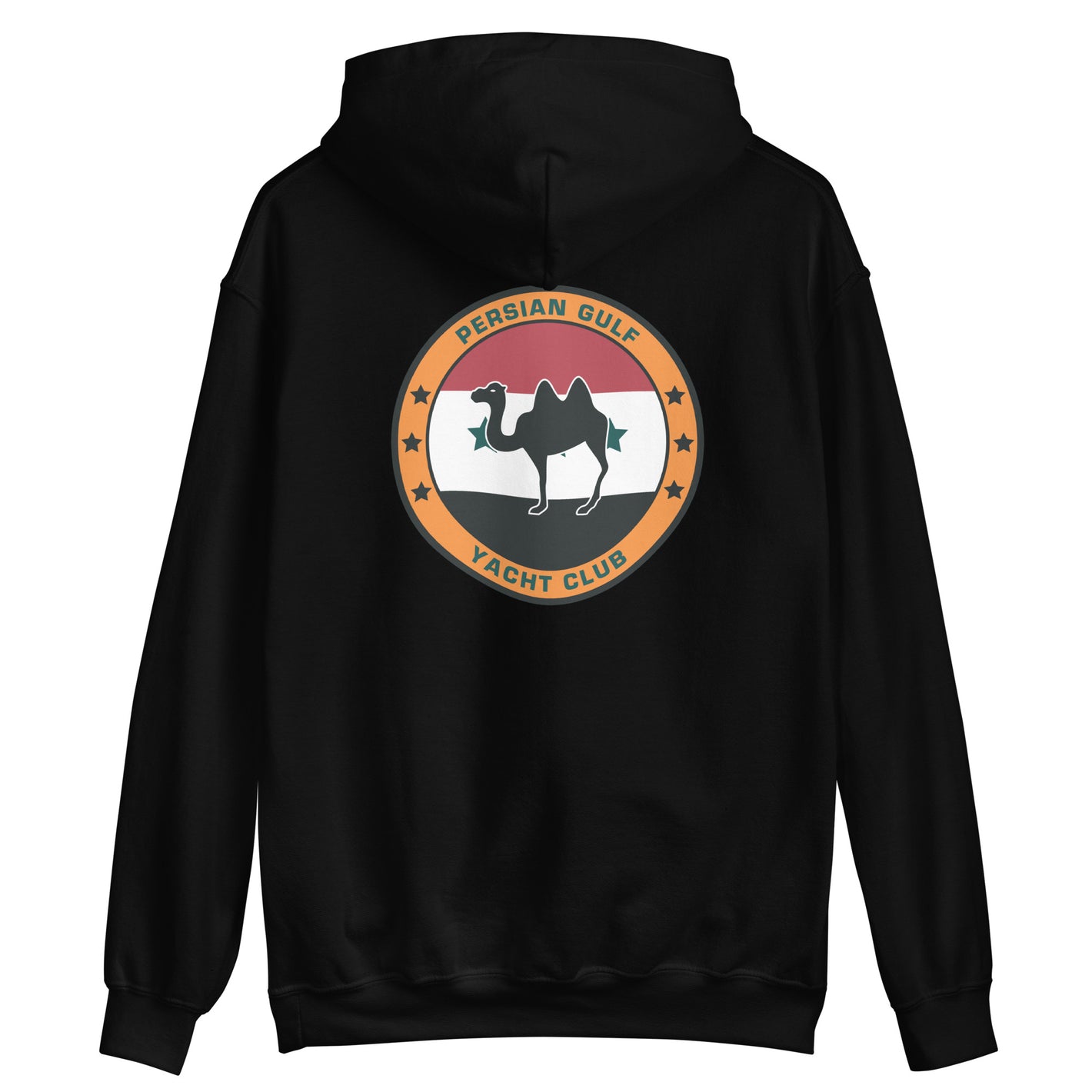 USS Dwight D. Eisenhower (CVN-69) Persian Gulf Yacht Club Hoodie – back view, black