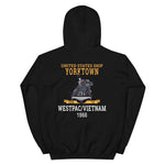 USS Yorktown (CVS-10) 1966 WESTPAC/VIETNAM Unisex Hoodie – back view, black