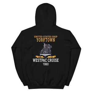 USS Yorktown (CVS-10) 1960 WESTPAC Unisex Hoodie – back view, black