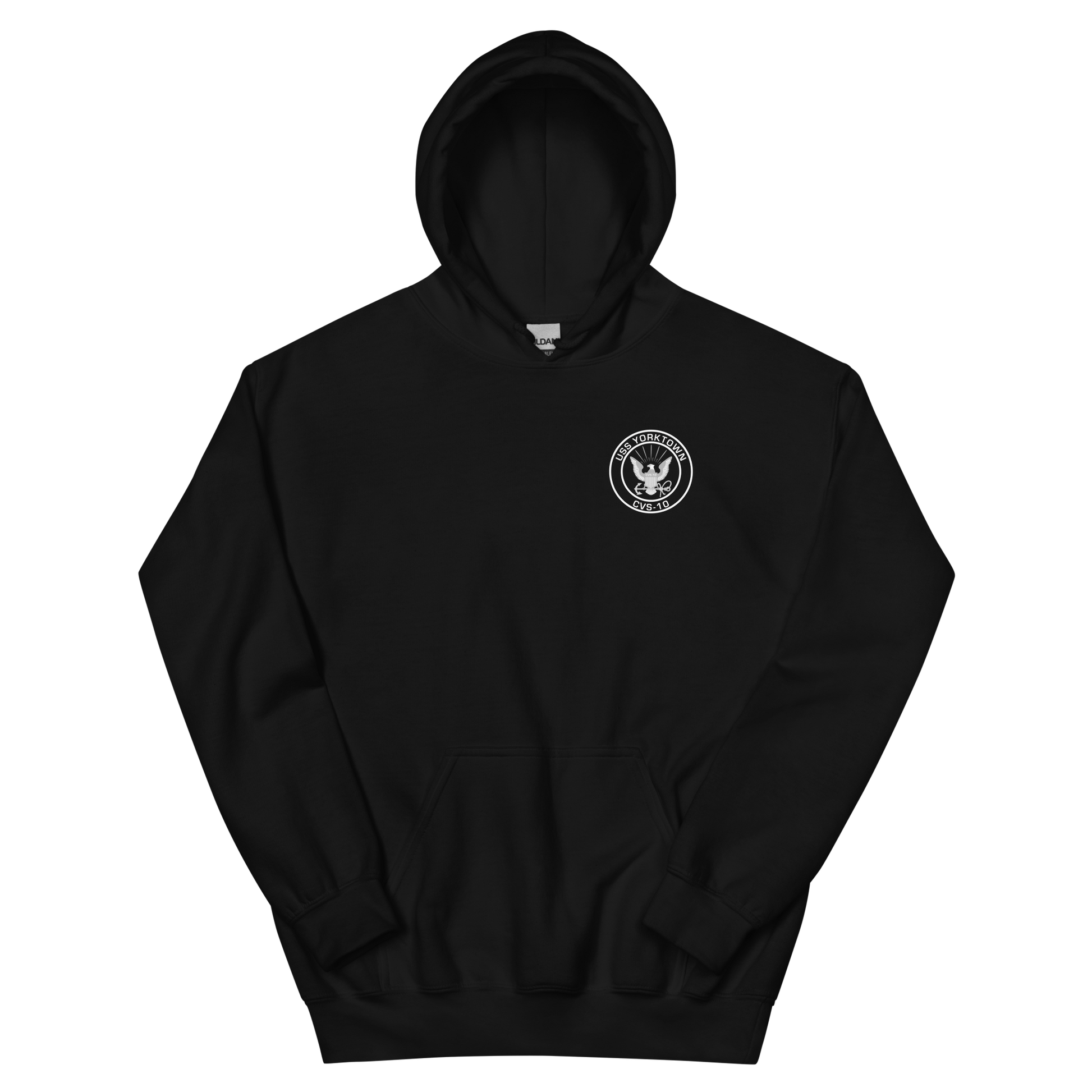 USS Yorktown (CVS-10) 1967-68 WESTPAC/VIETNAM Unisex Hoodie – front view, black
