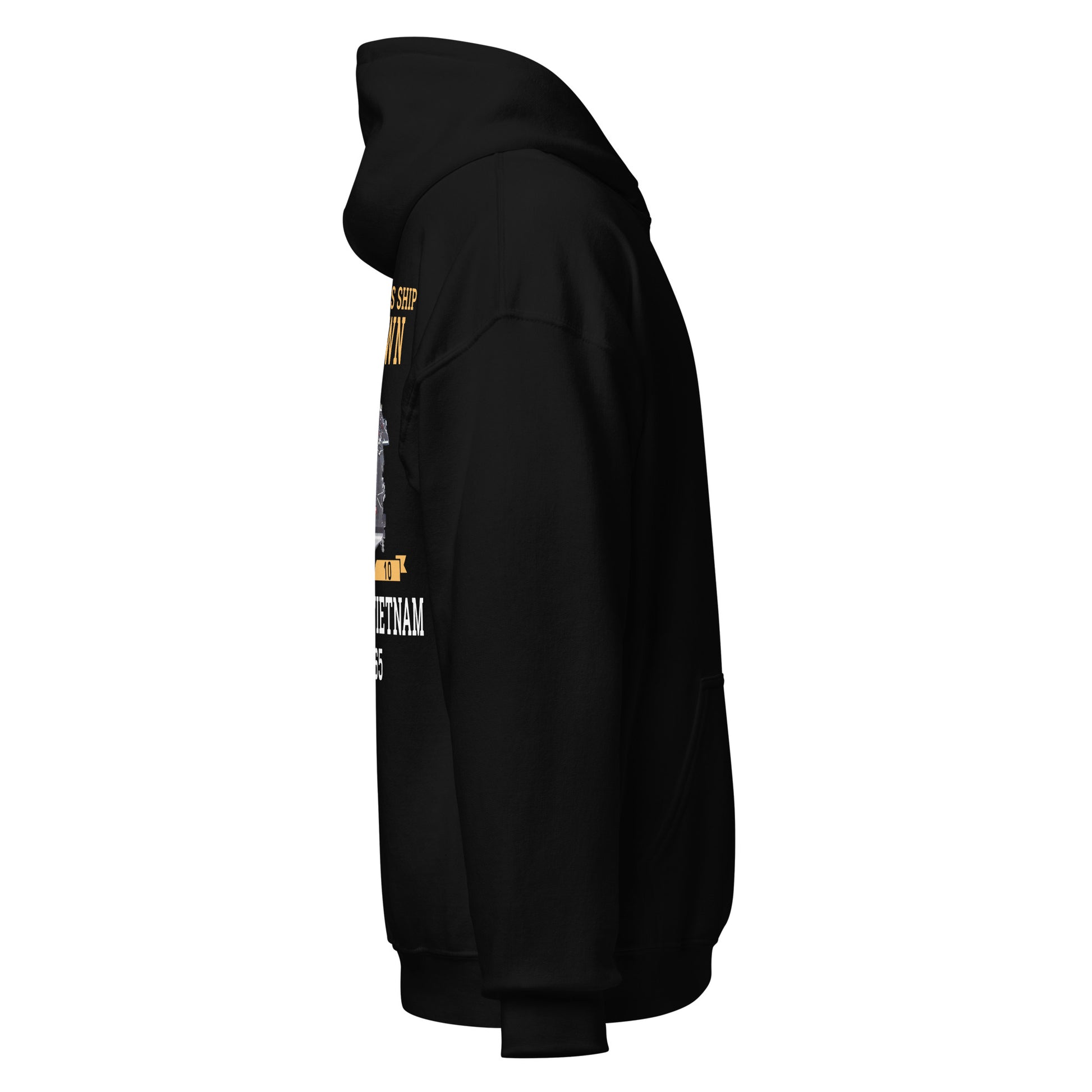 USS Yorktown (CVS-10) 1964-65 WESTPAC/VIETNAM Unisex Hoodie – right view, black