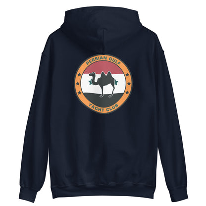 USS Dwight D. Eisenhower (CVN-69) Persian Gulf Yacht Club Hoodie – back view, navy