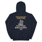 USS Yorktown (CVS-10) 1969 NORTH ATLANTIC Unisex Hoodie – back view, navy