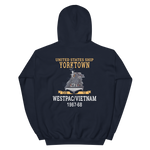 USS Yorktown (CVS-10) 1967-68 WESTPAC/VIETNAM Unisex Hoodie – back view, navy