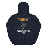 USS Yorktown (CVS-10) 1960 WESTPAC Unisex Hoodie – back view, navy