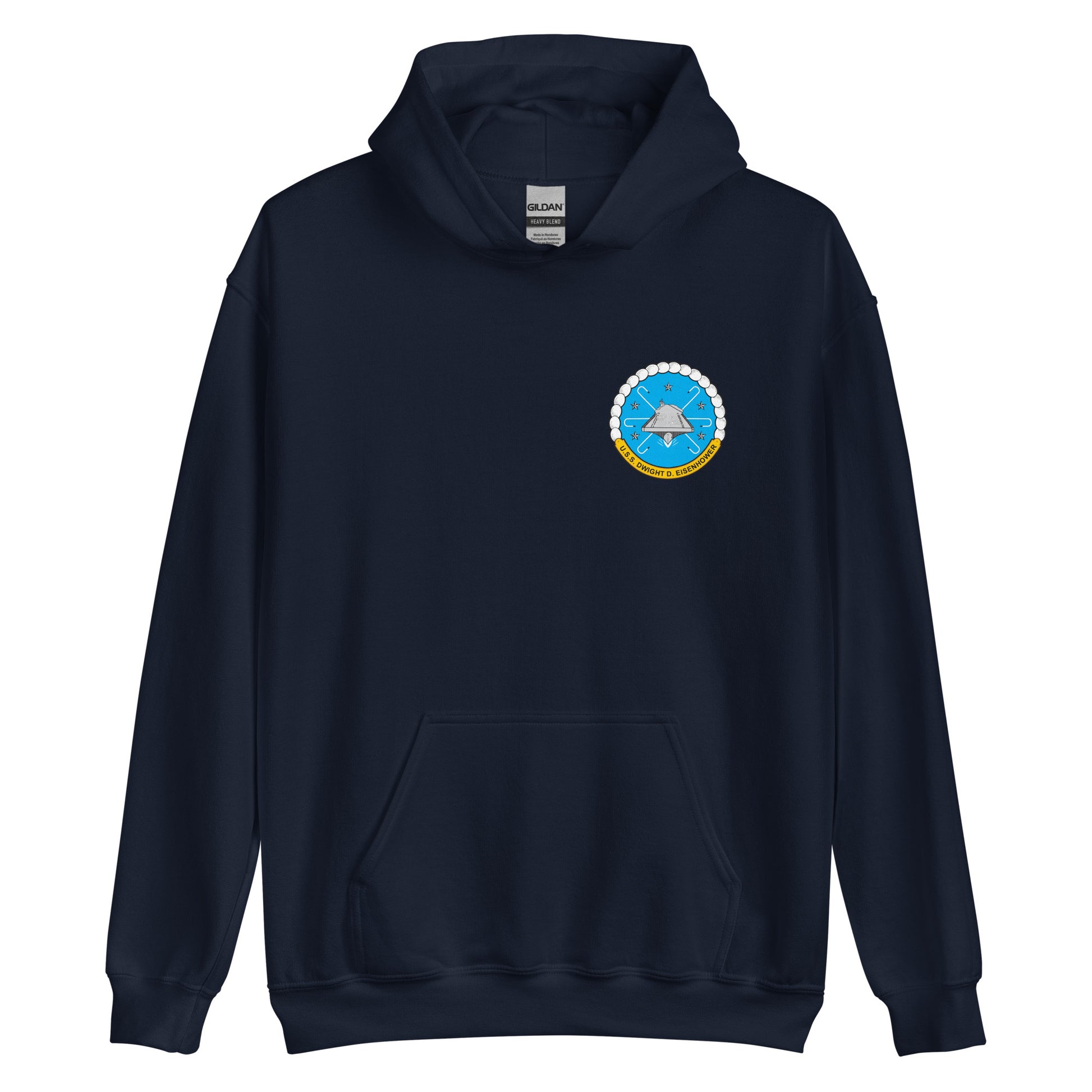 USS Dwight D. Eisenhower (CVN-69) Persian Gulf Yacht Club Hoodie – front view, navy