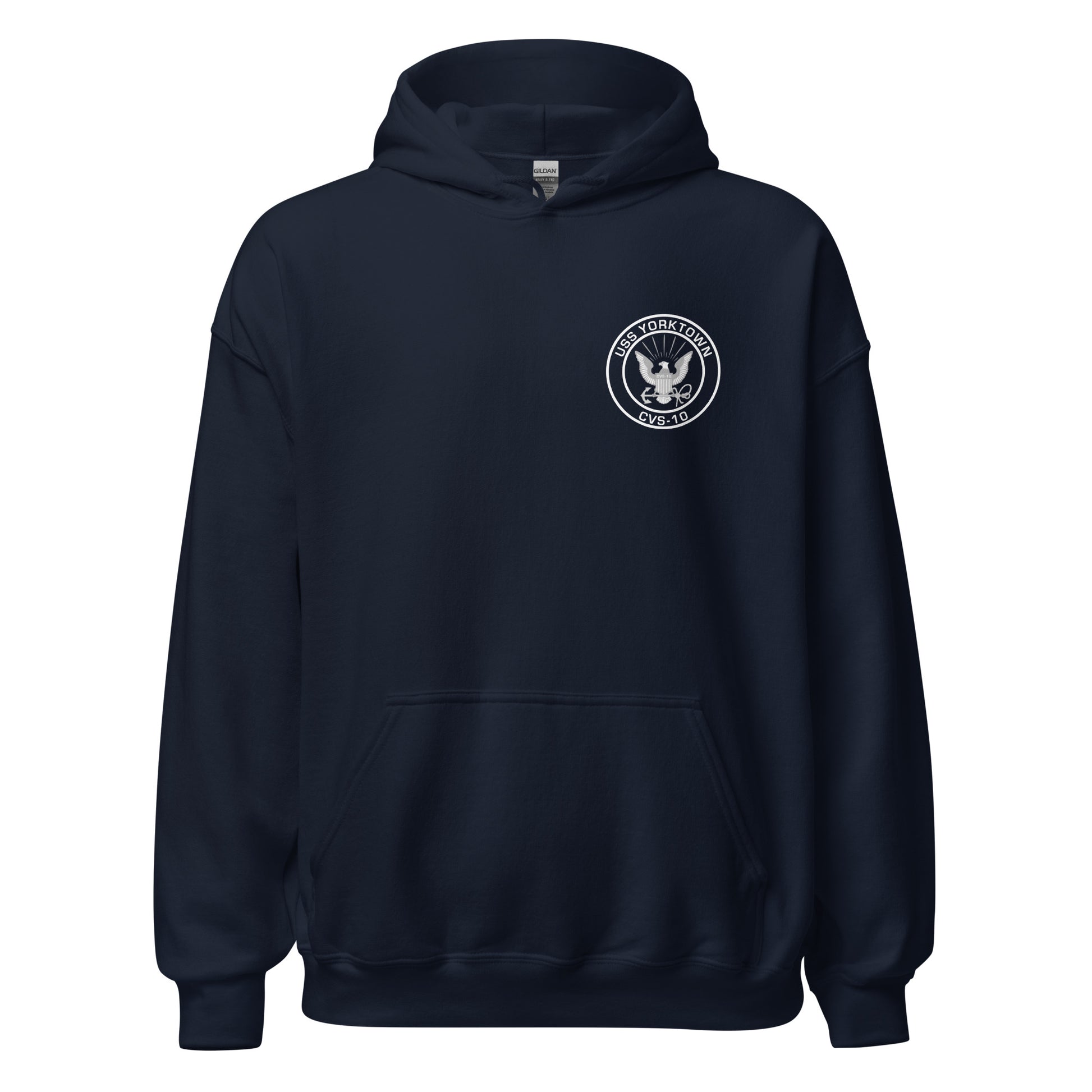 USS Yorktown (CVS-10) 1964-65 WESTPAC/VIETNAM Unisex Hoodie – front view, navy