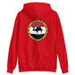 USS Dwight D. Eisenhower (CVN-69) Persian Gulf Yacht Club Hoodie – back view, red