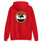 USS Dwight D. Eisenhower (CVN-69) Persian Gulf Yacht Club Hoodie – back view, red
