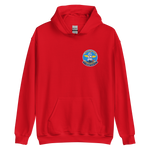 USS Bonhomme Richard (CVA-31) Ship's Crest Hoodie – front view, red