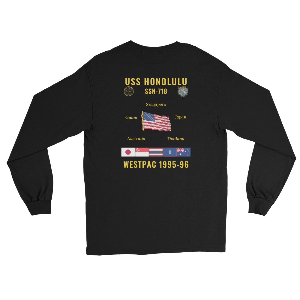 USS Honolulu (SSN-718) 1995-96 WestPac Long Sleeve Cruise Shirt