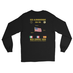 USS Albuquerque (SSN-706) 1999 Med Long Sleeve Cruise Shirt