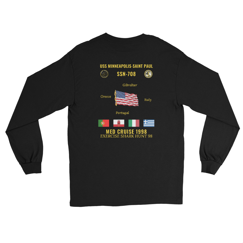 USS Minneapolis-Saint Paul (SSN-708) 1998 Med Long Sleeve Cruise Shirt