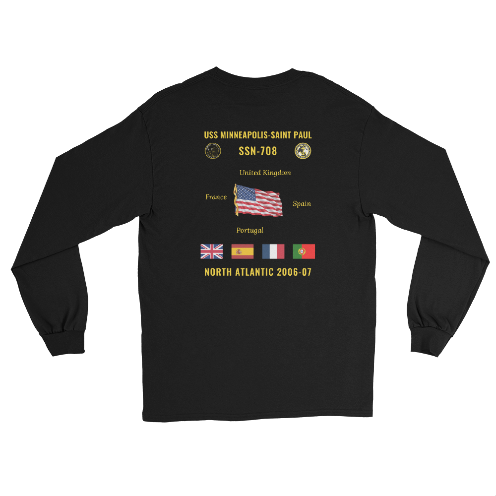 USS Minneapolis-Saint Paul (SSN-708) 2006-07 North Atlantic Long Sleeve Cruise Shirt