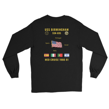 USS Birmingham (SSN-695) 1980-81 Med Long Sleeve Cruise Shirt