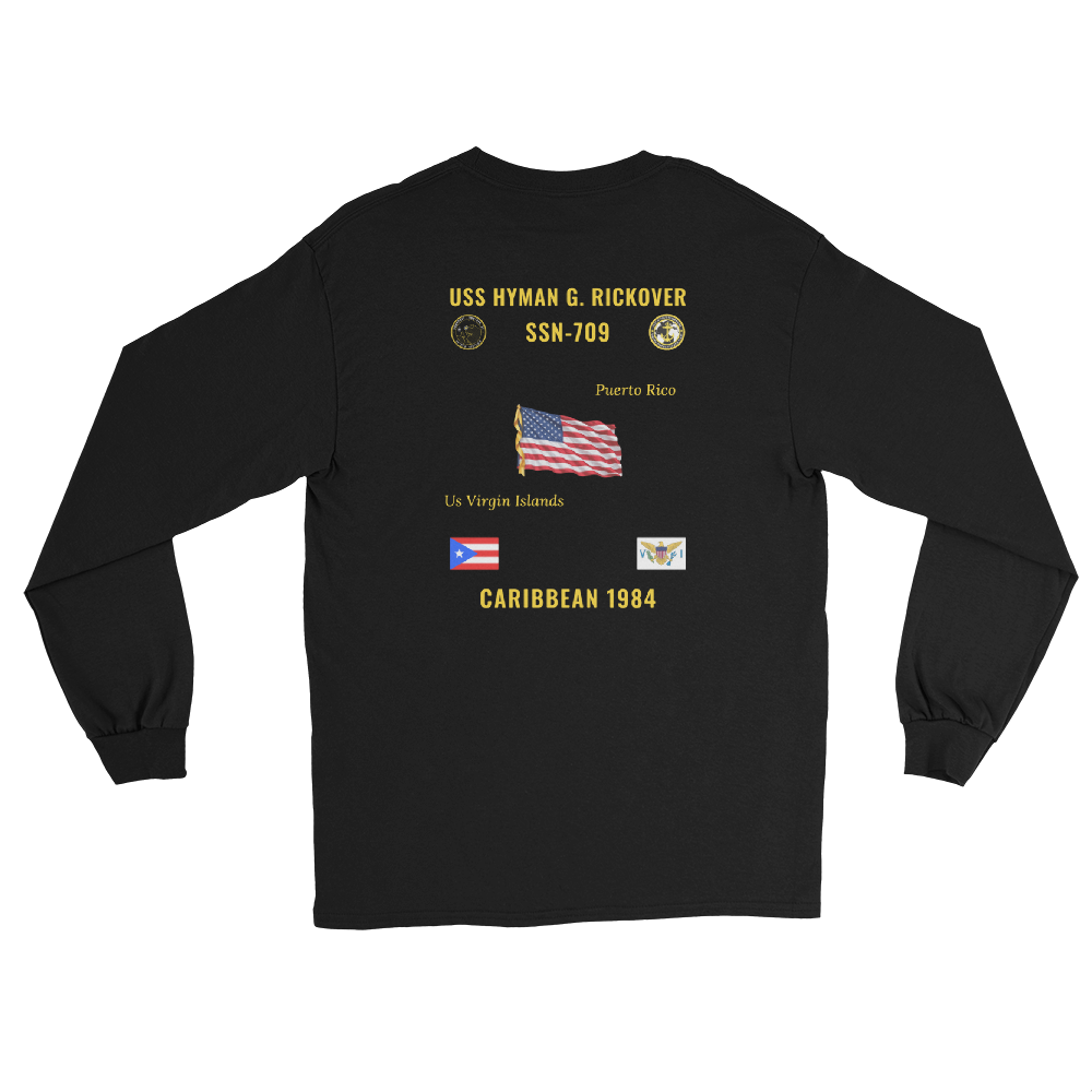 USS Hyman G. Rickover (SSN-709) 1984 Caribbean Long Sleeve Cruise Shirt
