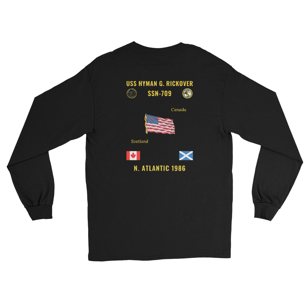 USS Hyman G. Rickover (SSN-709) 1986 N. Atlantic Long Sleeve Cruise Shirt