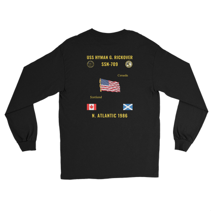 USS Hyman G. Rickover (SSN-709) 1986 N. Atlantic Long Sleeve Cruise Shirt