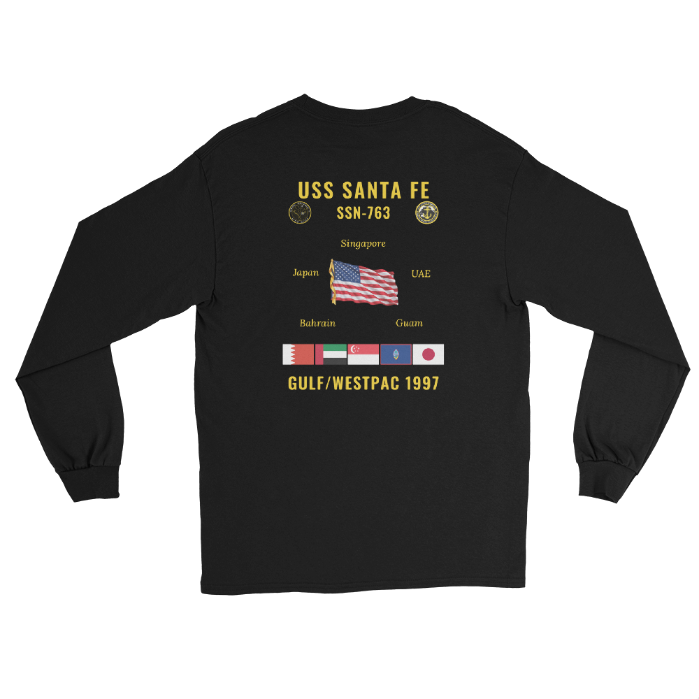 USS Santa Fe (SSN-763) 1997 Gulf/WestPac Long Sleeve Cruise Shirt