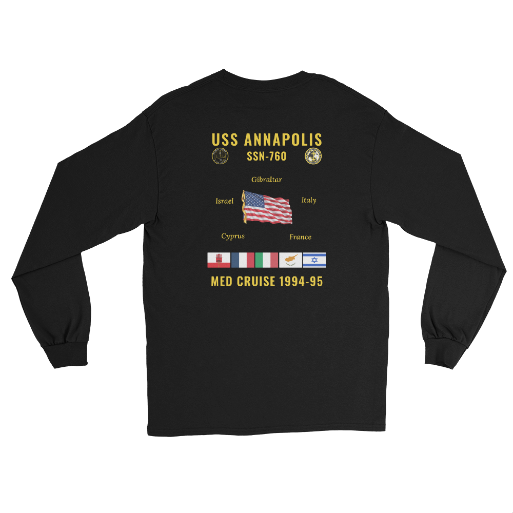 USS Annapolis (SSN-760) 1994-95 Med Long Sleeve Cruise Shirt