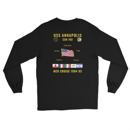 USS Annapolis (SSN-760) 1994-95 Med Long Sleeve Cruise Shirt