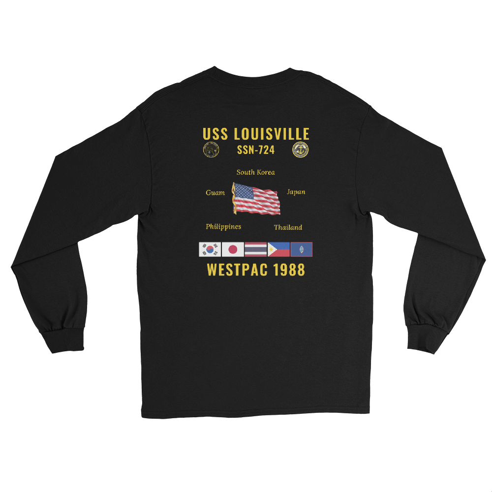 USS Louisville (SSN-724) 1988 WestPac Long Sleeve Cruise Shirt