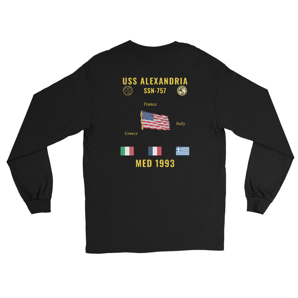 USS Alexandria (SSN-757) 1993 Med Long Sleeve Cruise Shirt