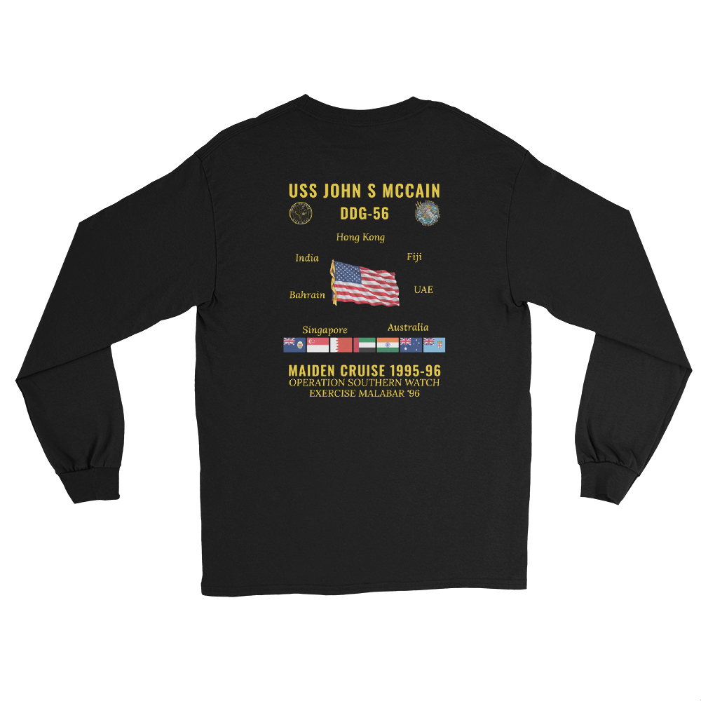 USS John S McCain (DDG-56) 1995-96 Maiden Long Sleeve Cruise Shirt