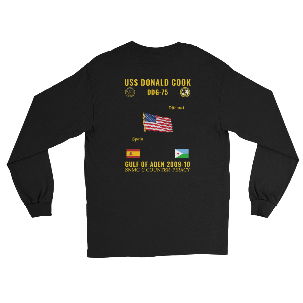USS Donald Cook (DDG-75) 2009-10 Gulf Of Aden Long Sleeve Cruise Shirt