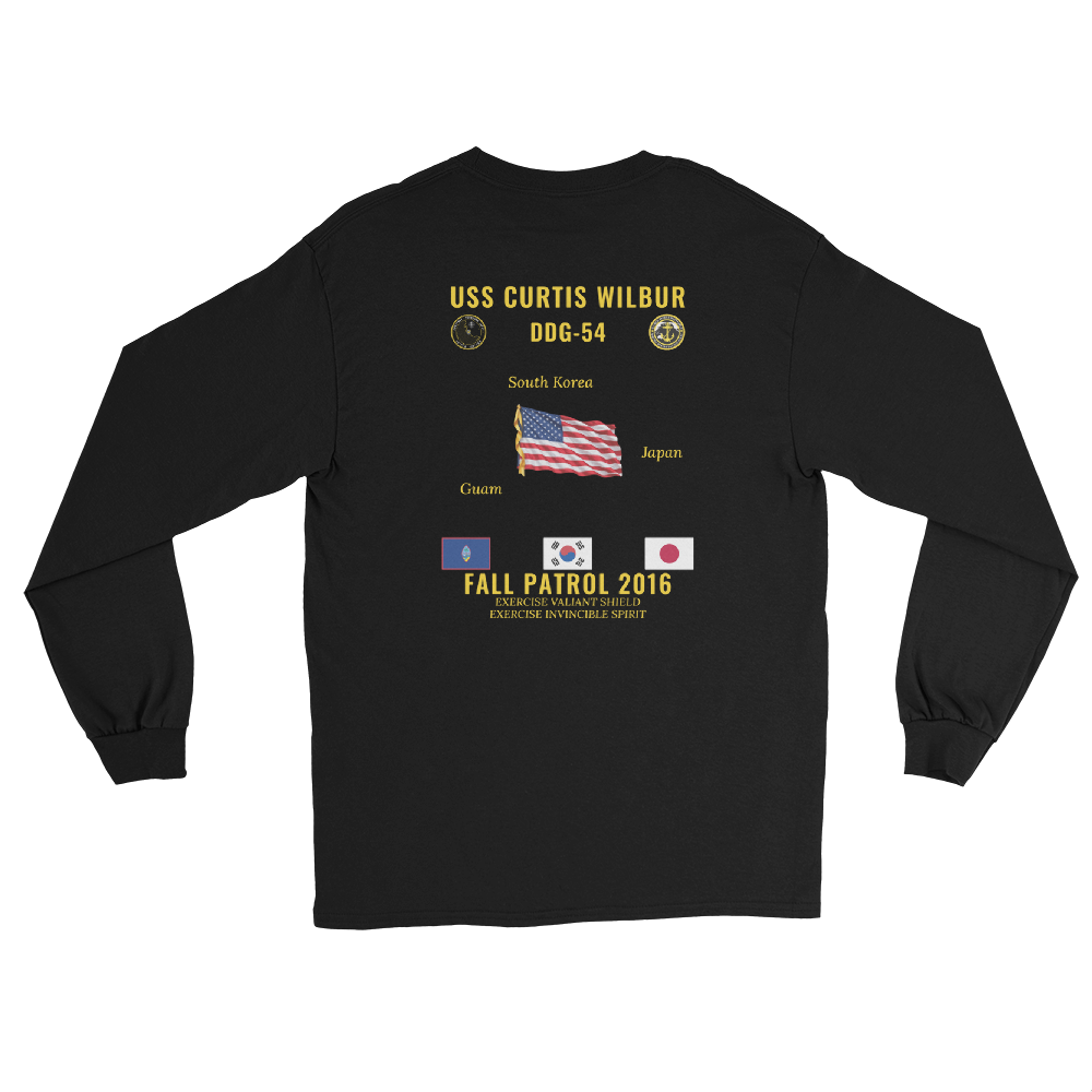 USS Curtis Wilbur (DDG-54) 2016 Fall Patrol Long Sleeve Cruise Shirt