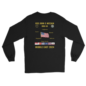USS John S McCain (DDG-56) 2024 Middle East Long Sleeve Cruise Shirt