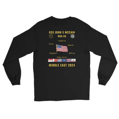 USS John S McCain (DDG-56) 2024 Middle East Long Sleeve Cruise Shirt