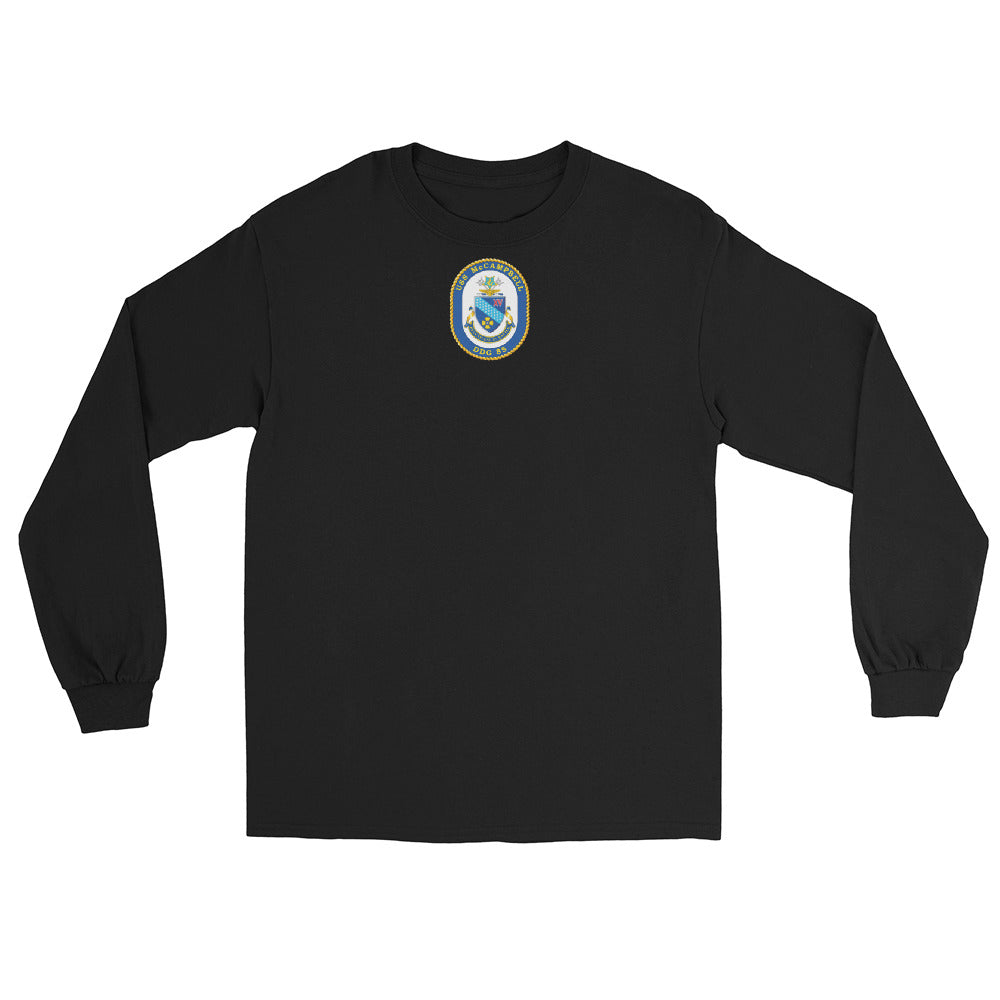USS McCampbell (DDG-85) 2004 MAIDEN DEPLOYMENT Long Sleeve T-Shirt – front view, black