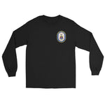 USS America (LHA-6) Ship's Crest Long Sleeve Shirt – front view, black