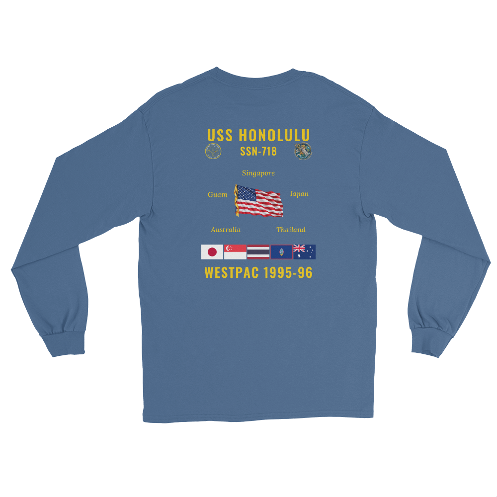 USS Honolulu (SSN-718) 1995-96 WestPac Long Sleeve Cruise Shirt