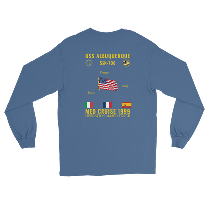 USS Albuquerque (SSN-706) 1999 Med Long Sleeve Cruise Shirt