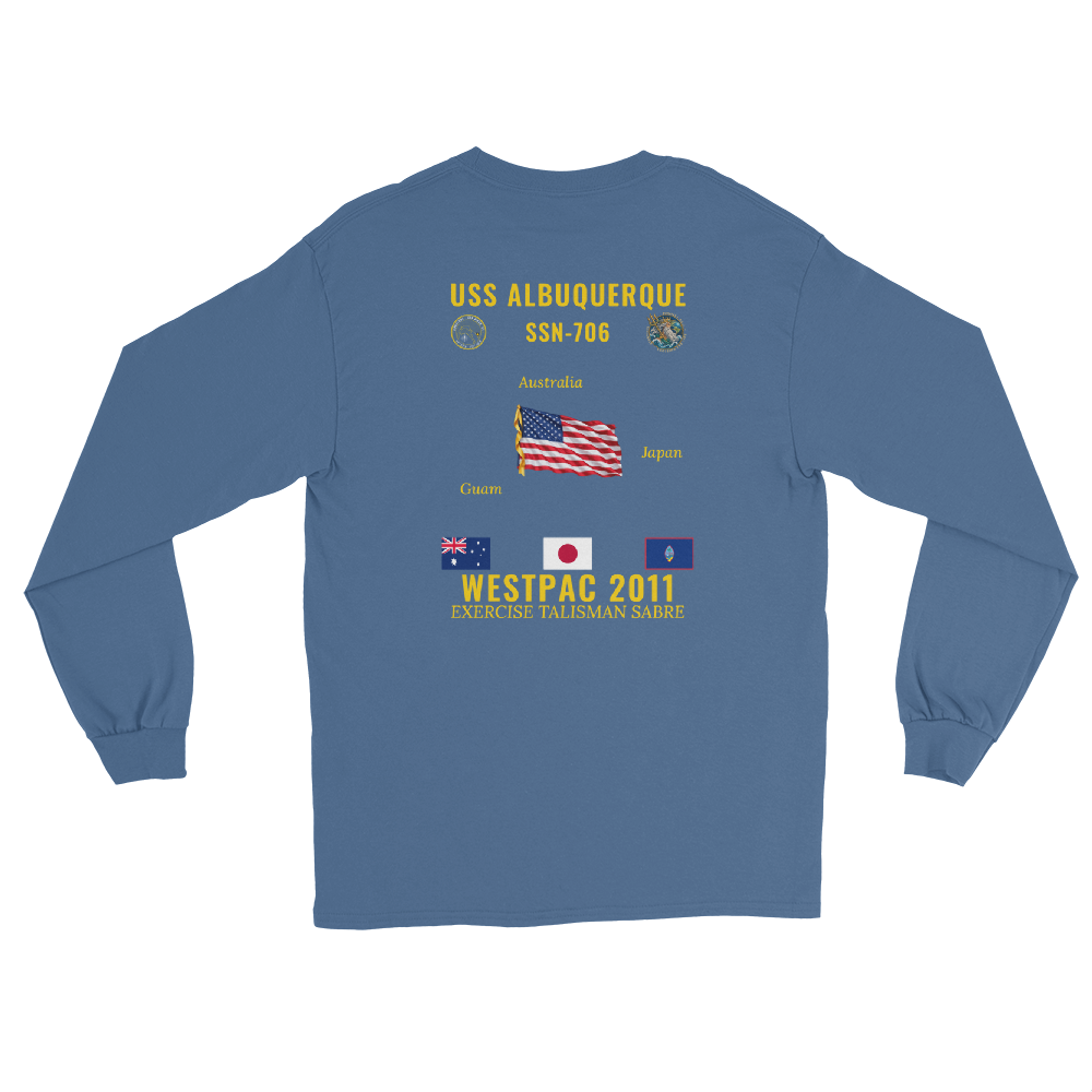 USS Albuquerque (SSN-706) 2011 WestPac Long Sleeve Cruise Shirt